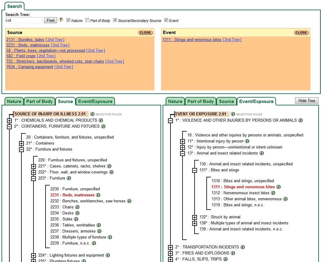 OIICS event tree image for example 7