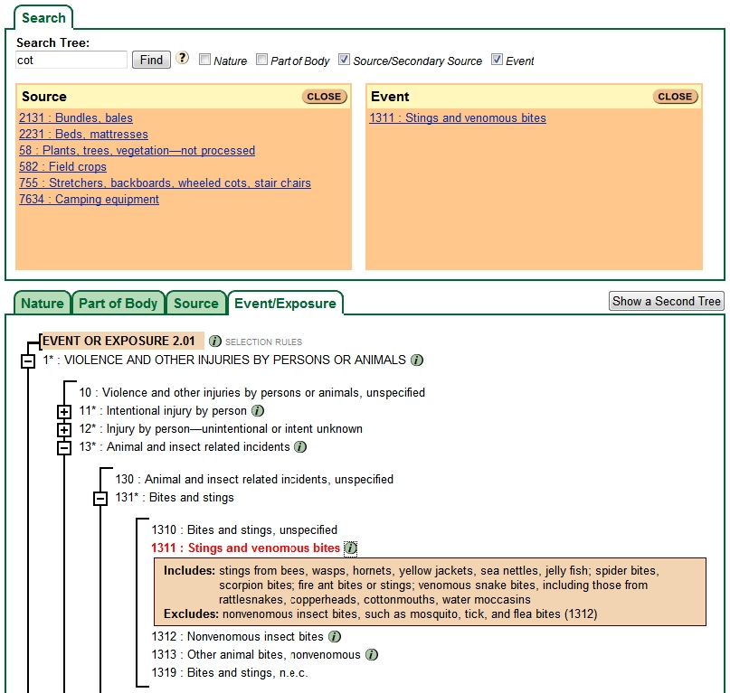 OIICS event tree image for example 6