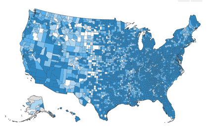 Prevalence of CKD by the percentage of patients with a CKD code is distributed unevenly across states.
